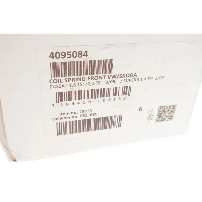 Пружина передньої підвіски LESJOFORS 4095084 для VW Passat B6/B7, Skoda Superb, 2.3 кг