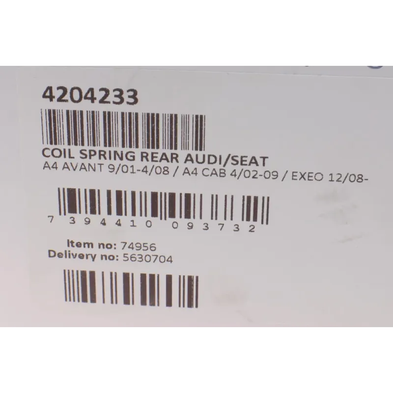 Задня пружина LESJOFORS 4204233 для Audi A4 B6/B7 (універсал) 2001-2008