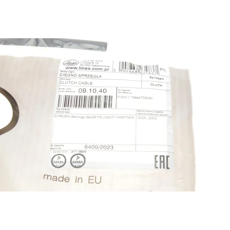 Трос зчеплення Citroen Berlingo/Peugeot Partner 1.6HDi 05- (BE4R) (L=885mm)
