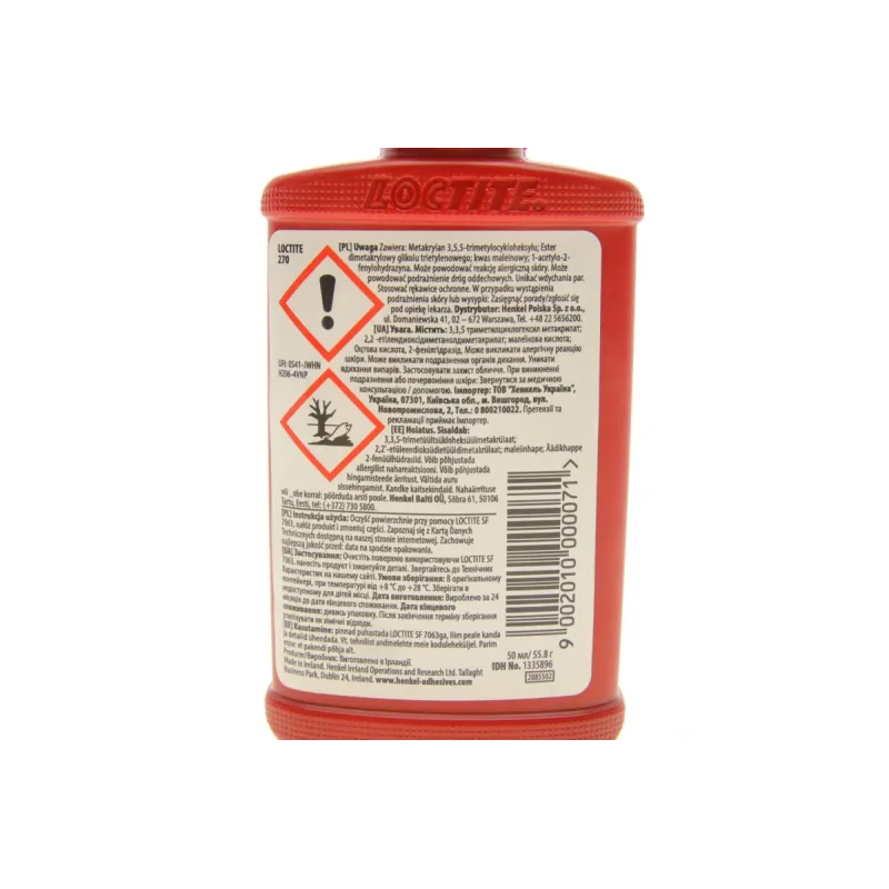 Фіксатор різьби LOCTITE 270 (зелений) 50 мл (високої фіксації) макс. діаметр різьби М20