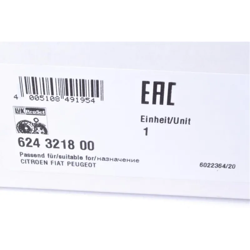 Комплект зчеплення LuK 624 3218 00 для Citroen Berlingo/Peugeot Partner 1.6HDi 2004-, d=240mm