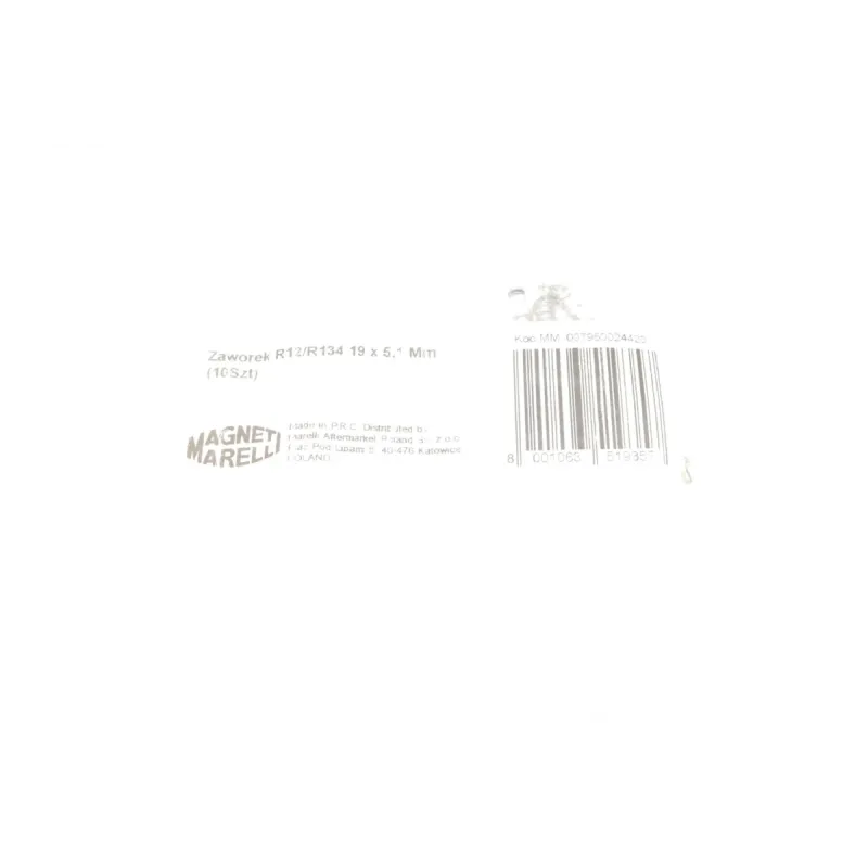 Комплект заправочних клапанів (R12/R134/5mm)  (10 шт.)