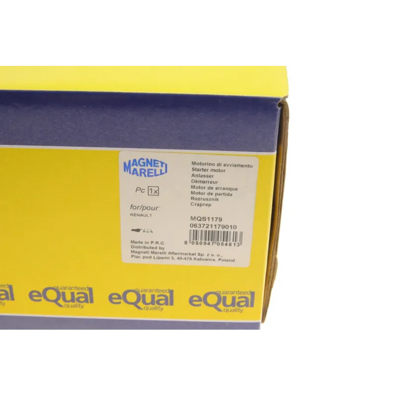Стартер MAGNETI MARELLI 063721179010 для Renault Megane I 1.4/1.8/2.0 1999-2003 (0.9kW, z=9)