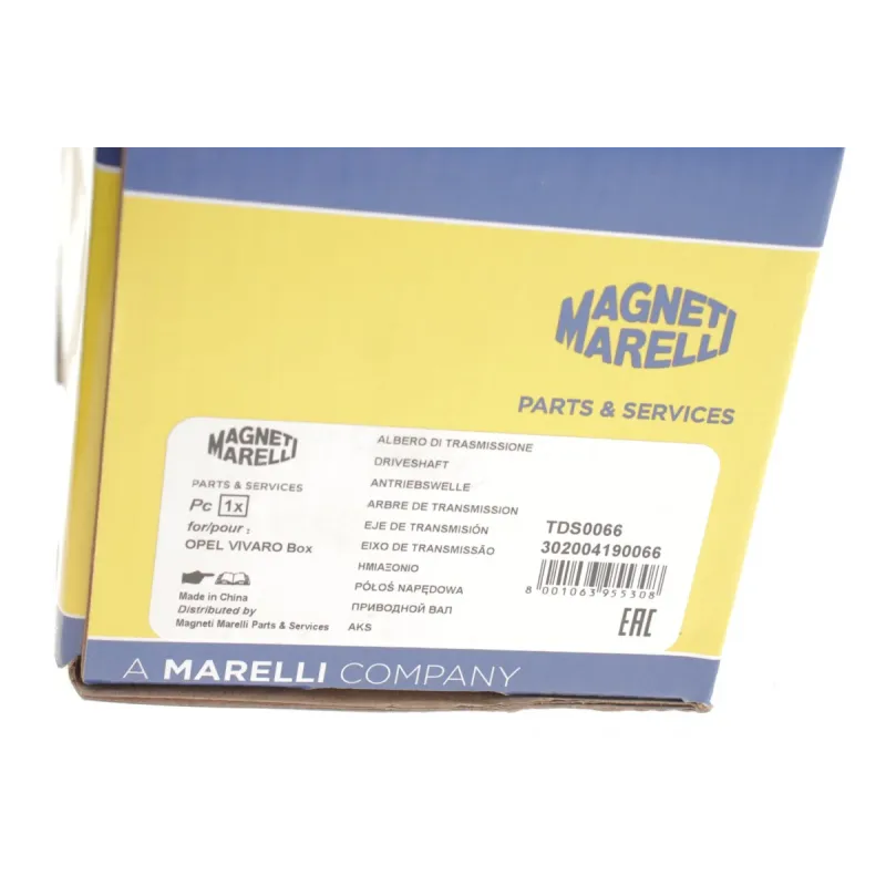 Піввісь передня права MAGNETI MARELLI 302004190066 для Renault Trafic II, Opel Vivaro 2.0 dCi 2006-, 27x39x1013 мм