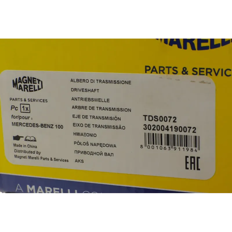 Піввісь передня ліва MAGNETI MARELLI TDS0072 для Mercedes-Benz 100 (W631) 2.4D 1988-1996 (30x734 мм)