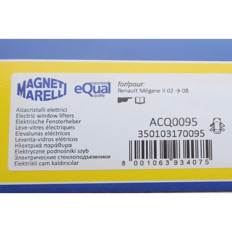 Склопідіймач передній лівий MAGNETI MARELLI 350103170095 для Renault Megane II 2002-2010