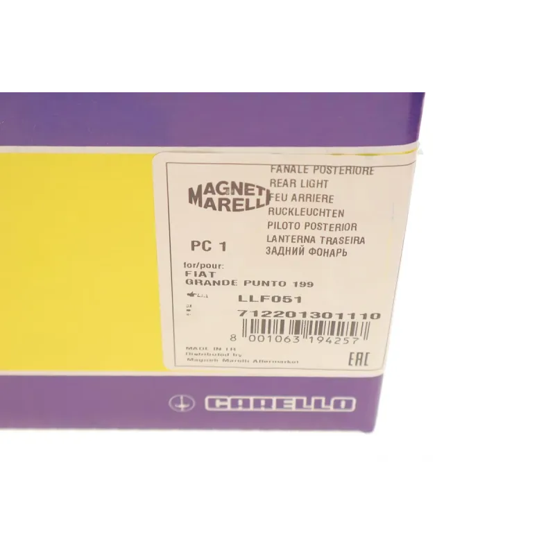 Ліхтар задній правий MAGNETI MARELLI 712201301110 для Fiat Punto 199 2005-