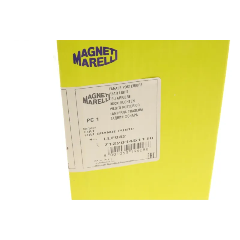 Ліхтар задній протитуманний MAGNETI MARELLI 712201451110 лівий для Fiat Punto, Alfa Romeo Mito