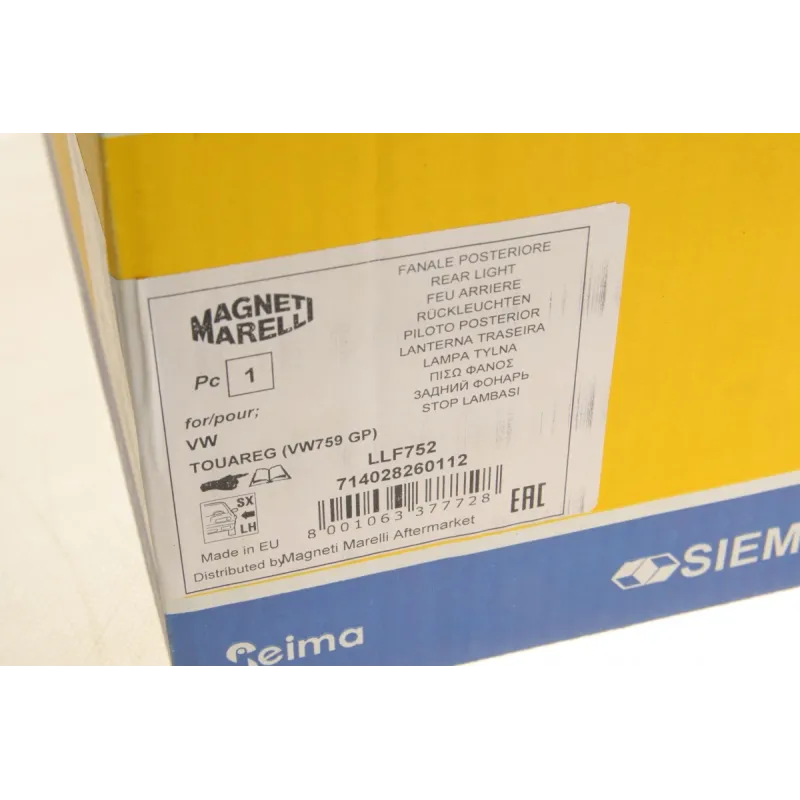 Ліхтар задній лівий MAGNETI MARELLI 714028260112 для Volkswagen Touareg 7LA 2002-2010