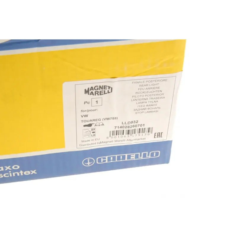 Ліхтар задній лівий MAGNETI MARELLI 714028260701 для Volkswagen Touareg 7LA, 7L6, 7L7 2002-2010