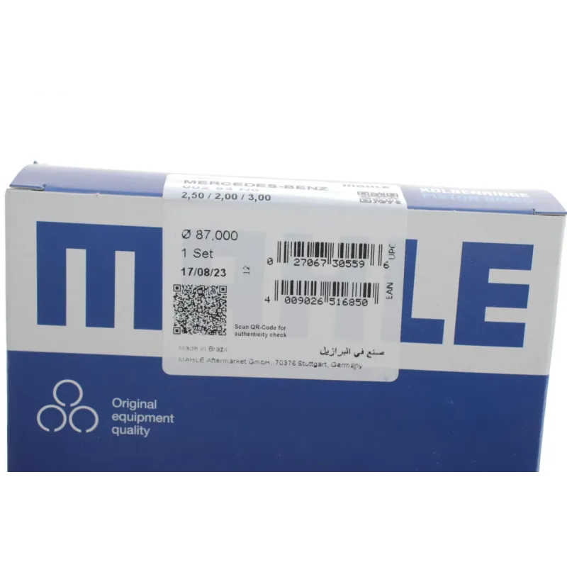 Комплект поршневих кілець MAHLE 002 93 N0 для Mercedes-Benz OM601-606, 87.00mm STD