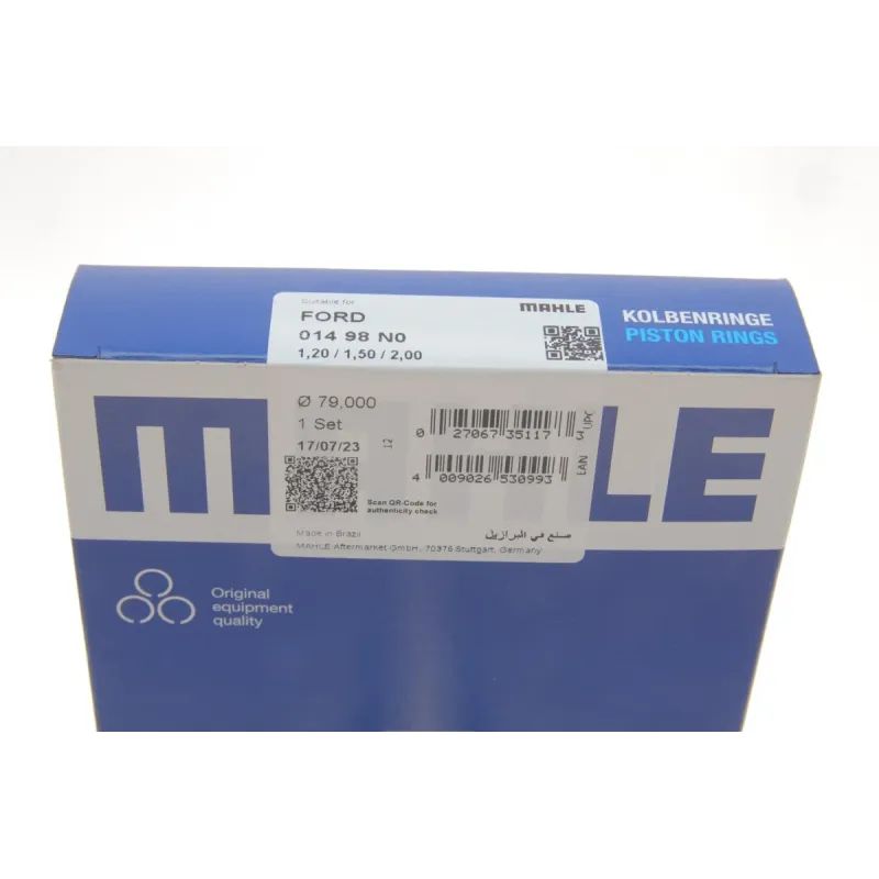Комплект поршневих кілець MAHLE 014 98 N0 для Ford Focus/Mondeo 1.6i 79.00mm STD
