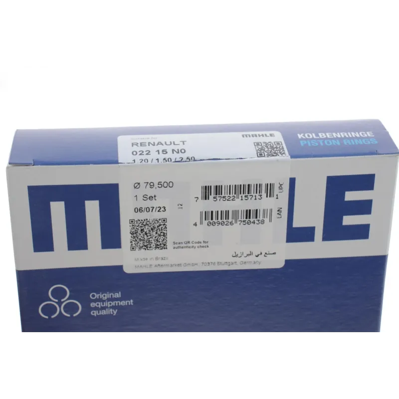 Комплект поршневих кілець MAHLE 022 15 N0 для Renault Megane 1.4/1.6 16V 79.50mm STD