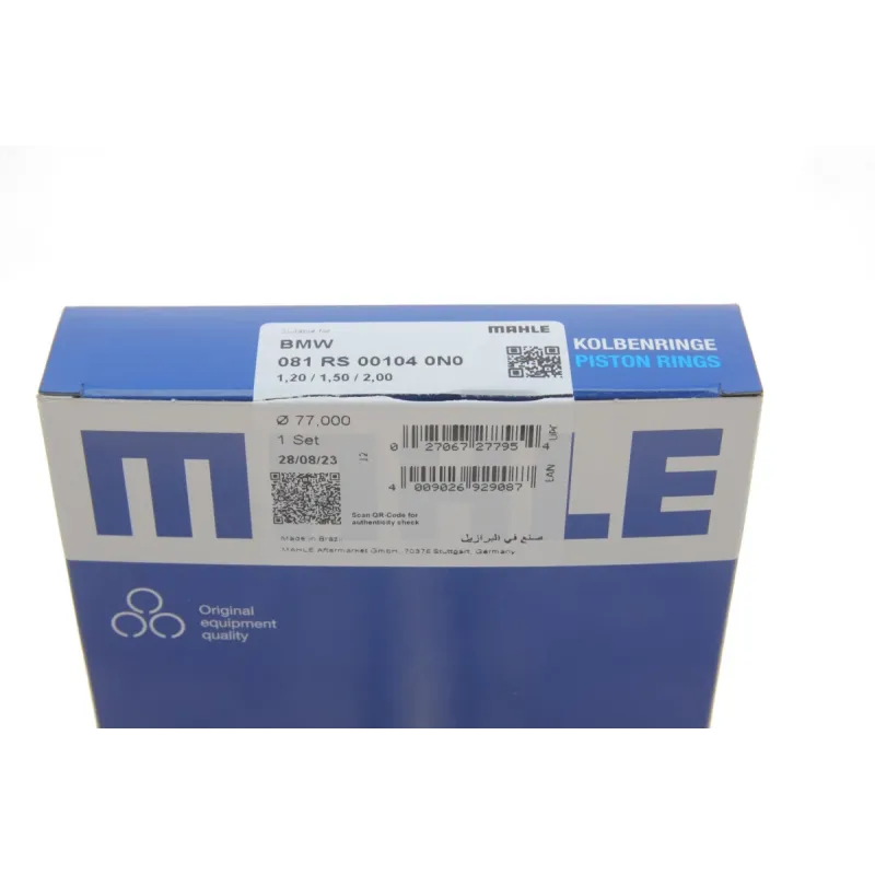Комплект поршневих кілець MAHLE 081 RS 00104 0N0 для BMW 1 (F20/F21) 1.4-2.0i (N13) 77.00mm STD