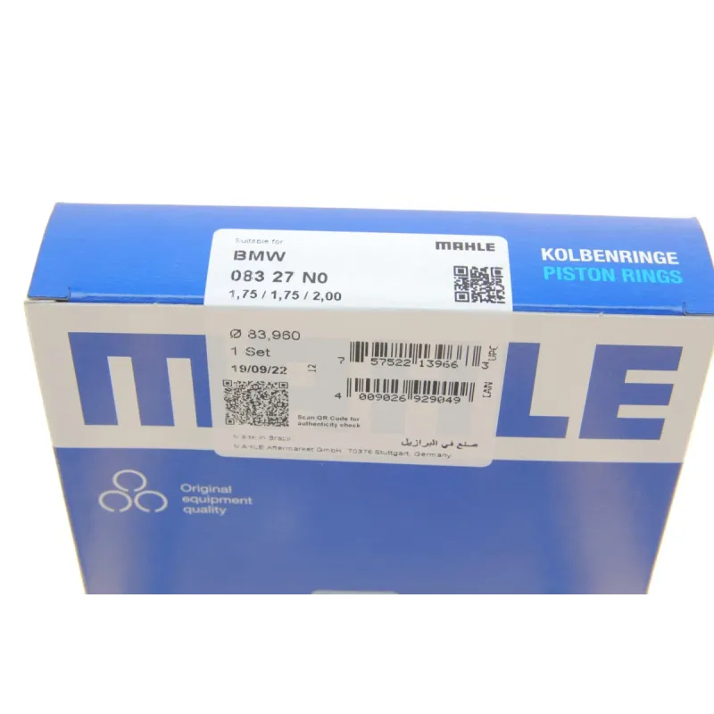 Комплект поршневих кілець MAHLE 083 27 N0 для BMW 3 (E90)/5 (E60/F10) 2.0d N47D20 83.96мм STD