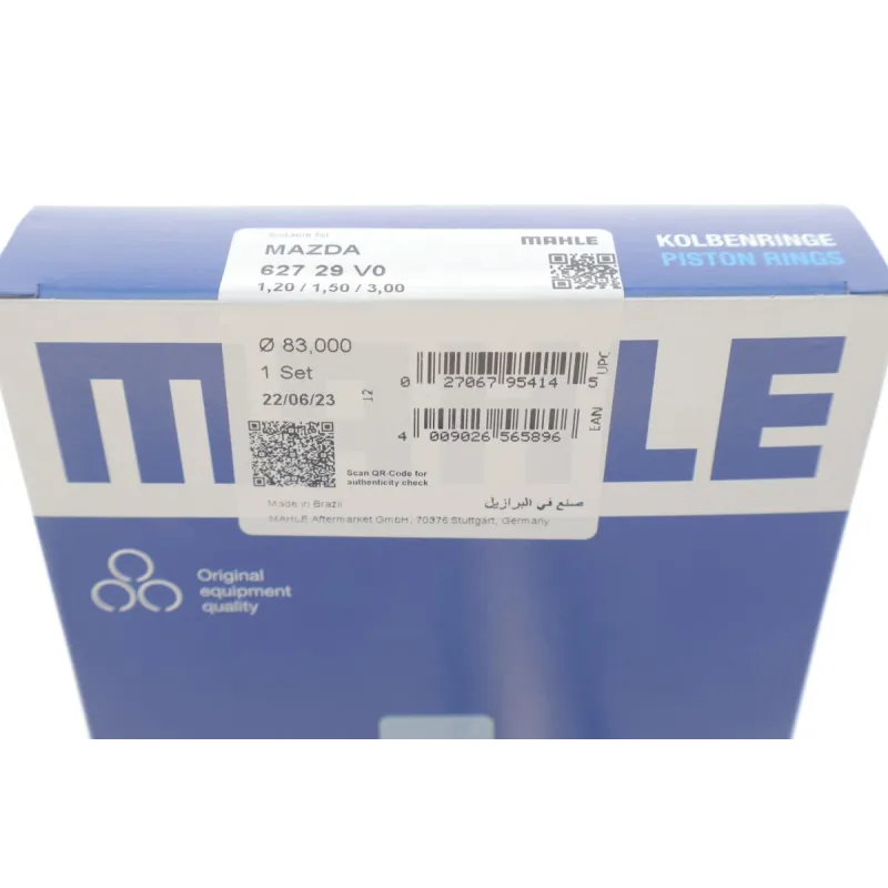 Комплект поршневих кілець MAHLE 627 29 V0 для Mazda 626 IV/Mk V 1.8/2.0i 1991-2005 (83.00mm/STD)