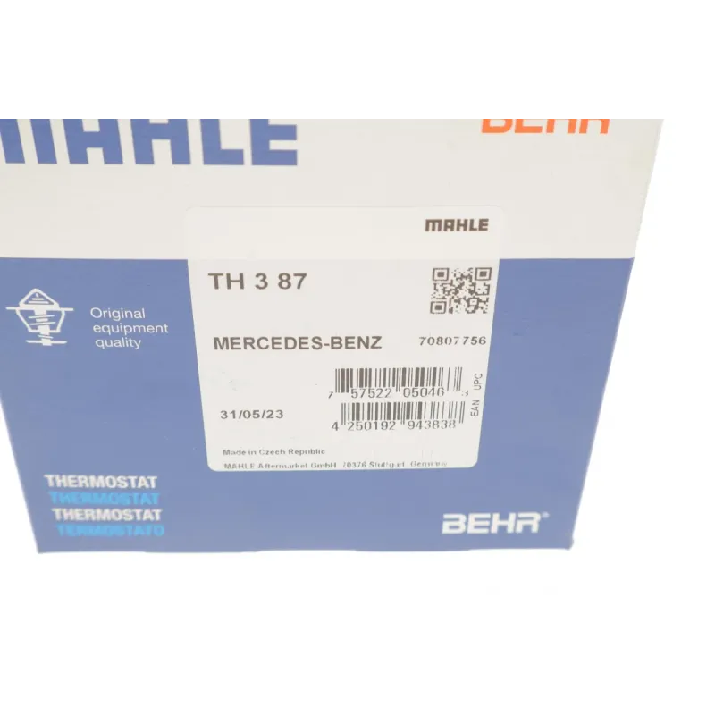 Термостат MAHLE TH 3 87 для Mercedes-Benz A-Class (W169) B-Class (W245) 2004-2012, 87°C
