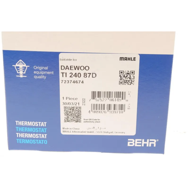 Термостат Chevrolet Aveo/Daewoo Lanos/Nubira 1.4/1.6 (87°C)