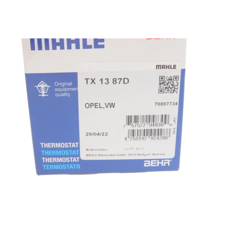 Термостат MAHLE TX 13 87D для Volkswagen T5 1.9TDI, 87°C