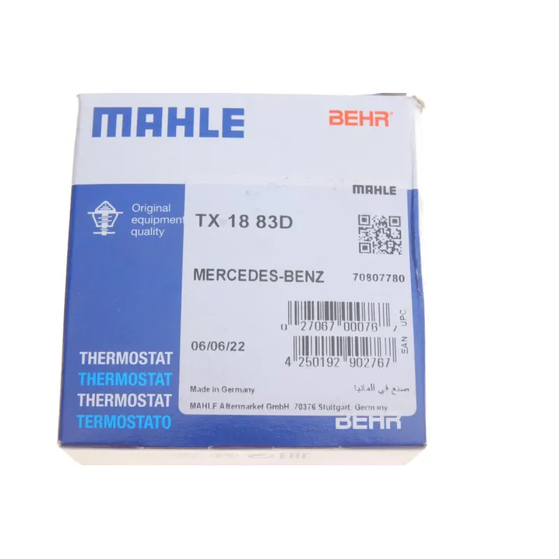 Термостат MAHLE TX 18 83D з прокладками для Mercedes-Benz 609-814 OM314-364/Vario OM900/OM904 83°C