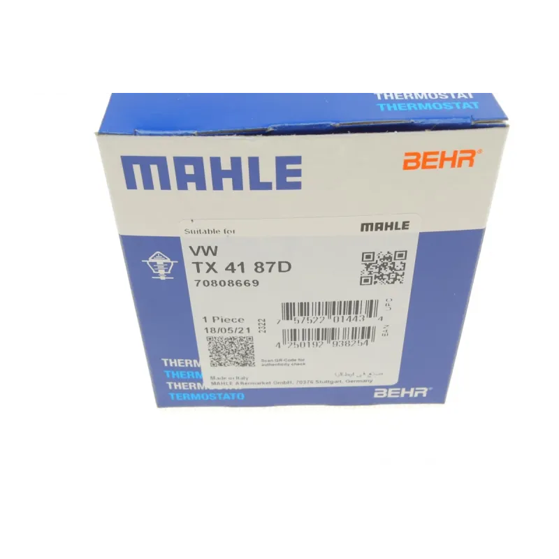 Термостат MAHLE TX 41 87D для VW Caddy 1.4-1.6 (1995-2010), 87°C