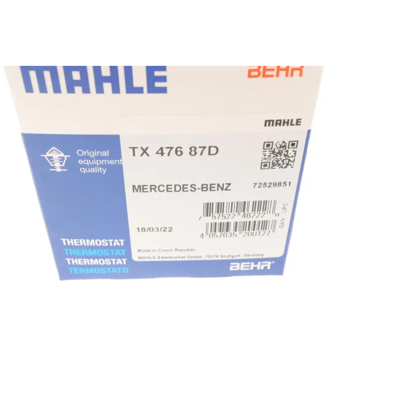 Термостат MAHLE TX 476 87D для Mercedes-Benz Vito W638, Sprinter 901/902/903 2.2-2.7CDI, 87°C