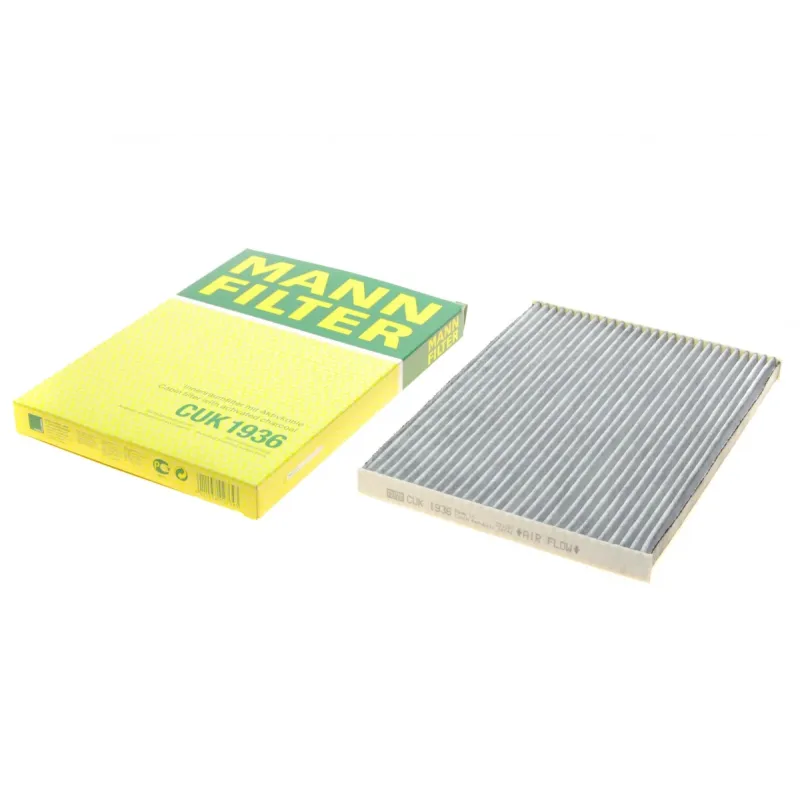 Фільтр салону вугільний MANN-FILTER CUK 1936 для Nissan Qashqai, X-Trail (J10, T31) 2007-2014, 192x265x20 мм