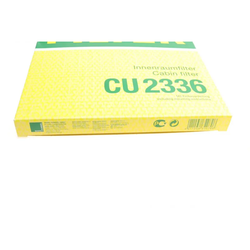 Фільтр салону MANN-FILTER CU 2336 пиловий для Hyundai Accent, i40, Tucson, Kia Rio, Sportage, Cerato, 227x201x17 мм