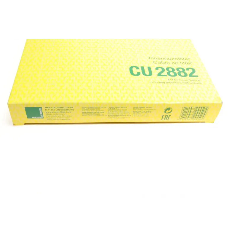Фільтр салону MANN-FILTER CU 2882 для Skoda Octavia, VW Passat, Audi A3, 280x206x25 мм