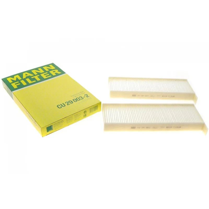 Фільтр салону MANN-FILTER CU 29 003-2 для Peugeot Partner, Citroen Berlingo, C4, Jumpy, C5, Fiat Doblo, Scudo (комплект 2 шт.) 293x96x32 мм