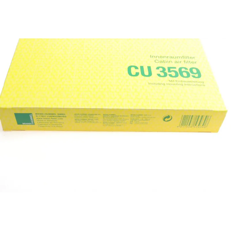 Фільтр салону MANN-FILTER CU 3569 для Mercedes-Benz Sprinter 906, VW Crafter 2006-2016, 357x238x35 мм