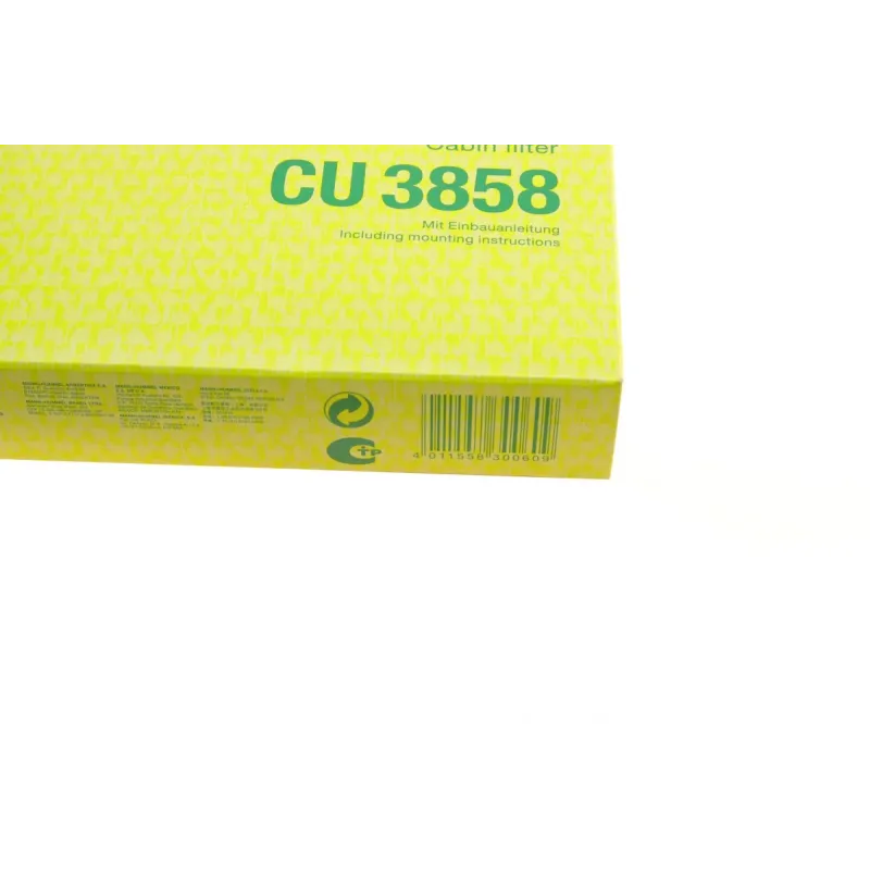 Фільтр салону MANN-FILTER CU 3858 для Mercedes-Benz Sprinter, Volkswagen LT 1995-2006, 375x166x28 мм