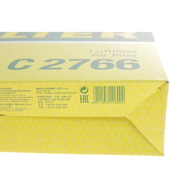 Фільтр повітряний MANN-FILTER C 2766 для Renault Megane 1.4 1996-2003, Clio 1.2-1.4 1991-1998, Volvo 440/460 1.7 1988-1996