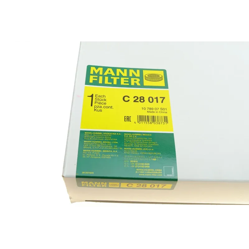 Фільтр повітряний MANN-FILTER C 28 017 для Mazda 3 2.0MZR 2009-2013, Mazda 5 2.0 2010-, Mazda CX-7 2.2D 2009-