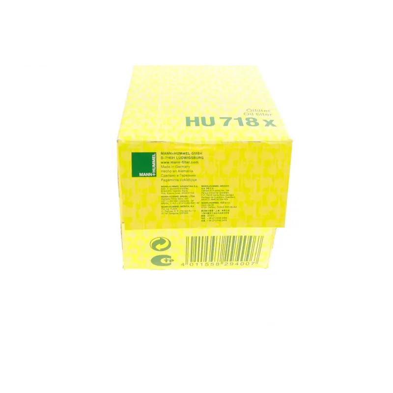 Фільтр масляний MANN-FILTER HU 718 X для Hyundai Tucson, Kia Sportage 2.0CRDi 2004-2010, Jeep Cherokee 2.5CRD 2001-2008, 62x30x117 мм