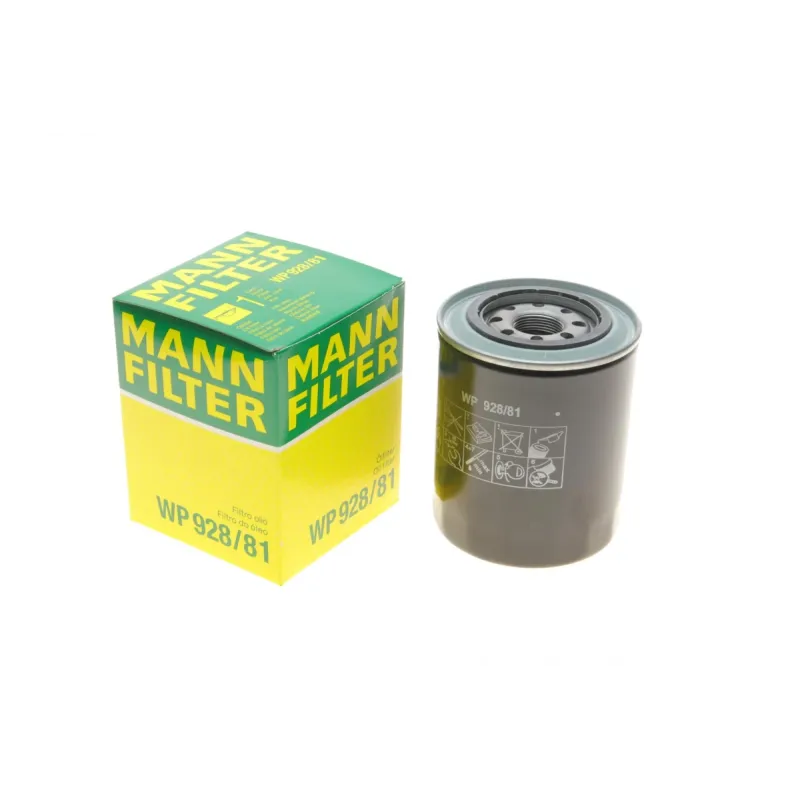 Фільтр масляний MANN-FILTER WP 928/81 для Hyundai H-1, Kia Carnival, Mazda B-Serie, Mitsubishi Colt, 102 мм