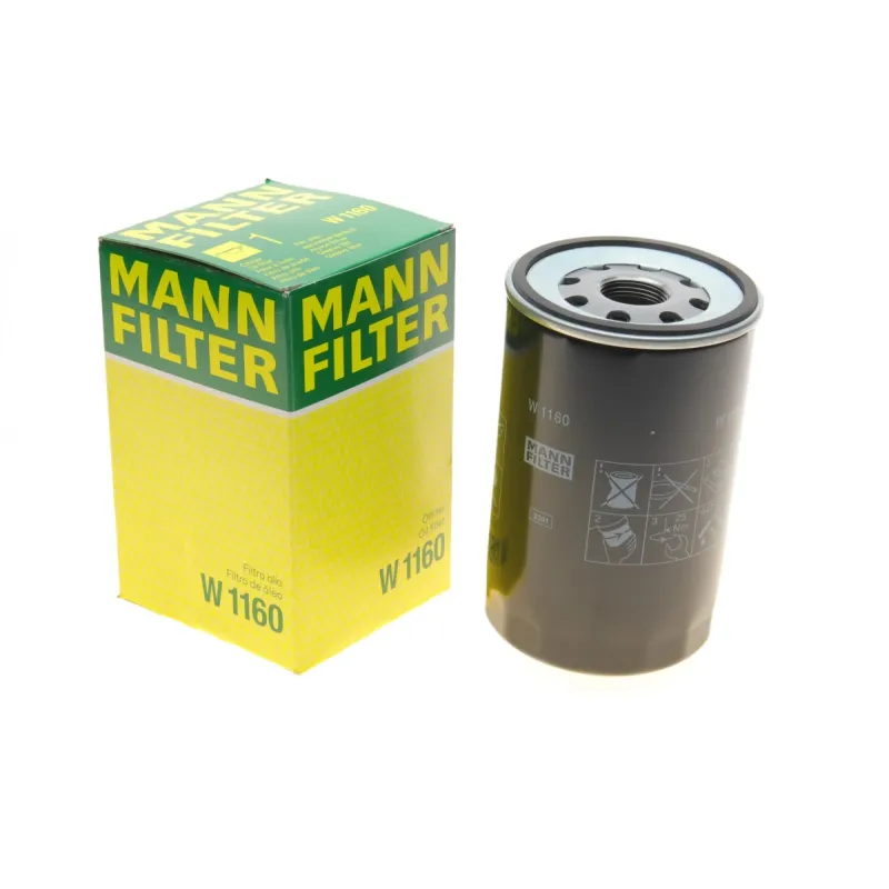 Фільтр масляний MANN-FILTER W1160 для MAN G 90, CLA, L2000 (178x108 мм, M30x2)