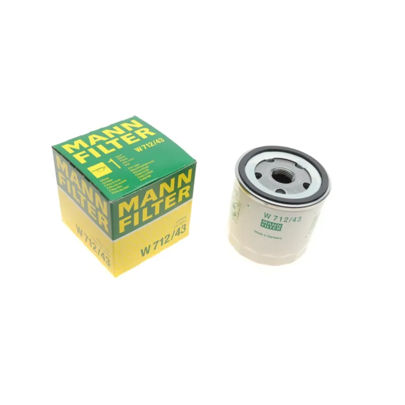 Фільтр масляний MANN-FILTER W712/43 для Ford Escort/Fiesta, Skoda Favorit, 76x79 мм