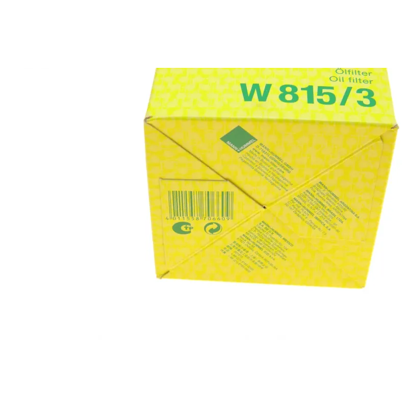 Фільтр масляний MANN-FILTER W 815/3 для Peugeot 205, Citroen BX, Lancia Thema
