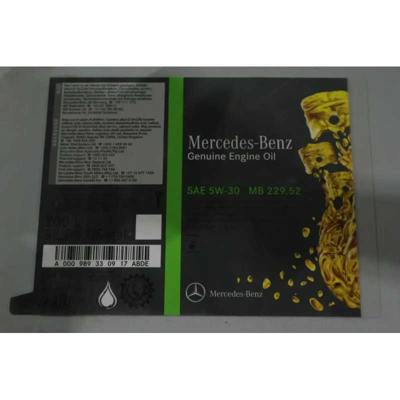 Моторна олива 5W30 MB 229.52 Mercedes-Benz 000989330917ABDE 200л