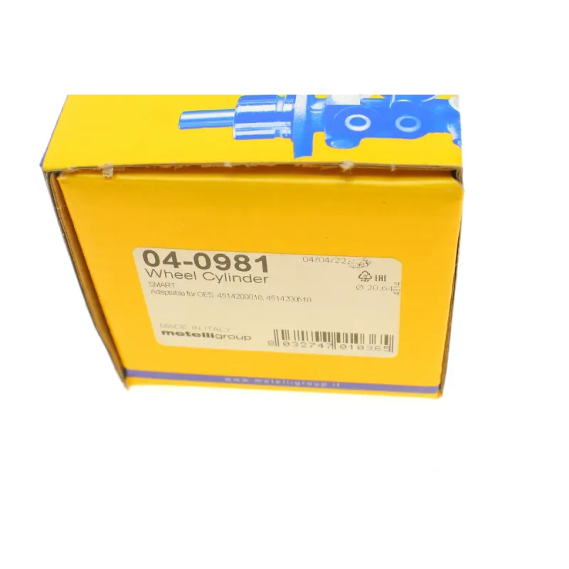 Циліндр гальмівний задній METELLI 04-0981 для Smart Fortwo (450, 451) 2004-2013, d=20.64мм