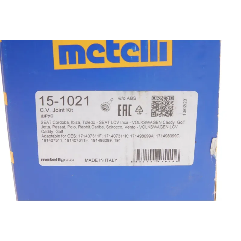 ШРКШ зовнішній METELLI 15-1021 для Seat Ibiza/VW Polo 95-02, 22/30 з., 53/81/48 мм