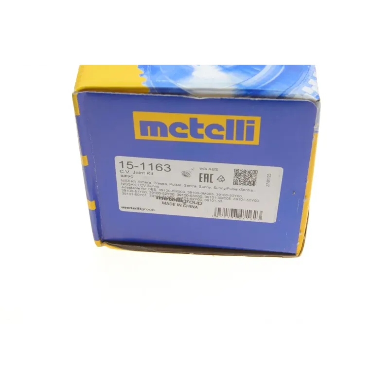 ШРКШ зовнішній METELLI 15-1163 для Nissan Almera N15 1995-2000, 25/22 зубців, Ø82.6 мм