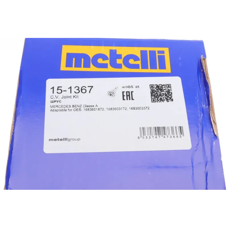 ШРКШ зовнішній METELLI 15-1367 для Mercedes-Benz A-Class W168 1997-2004 (24/27/57/76.9 мм, ABS 48z)