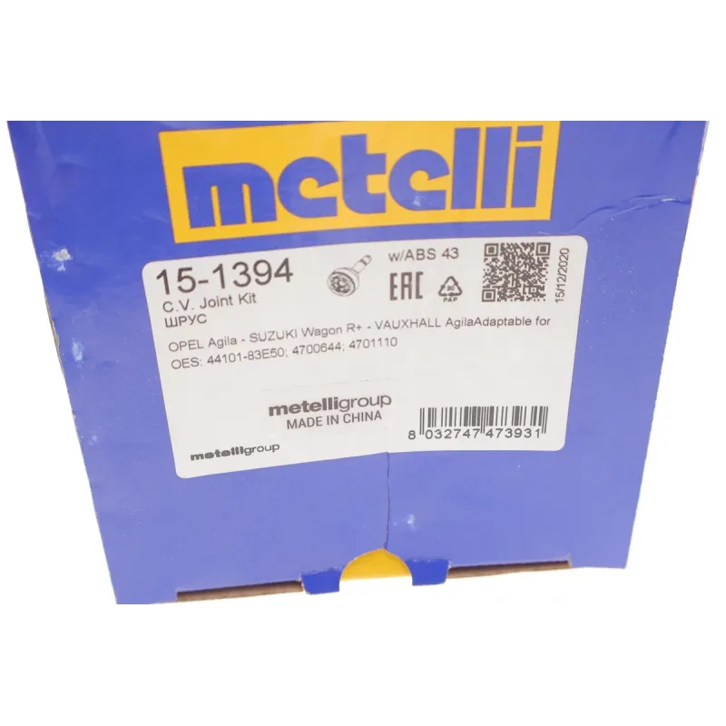ШРКШ зовнішній METELLI 15-1394 для Opel Agila A 2000-2007, Suzuki Wagon R+ 2001-, 23/20/49/72.3 мм (+ABS 43)