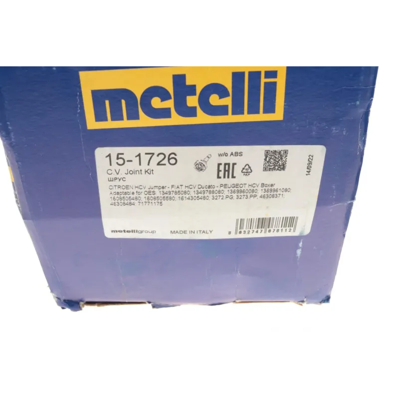 ШРКШ зовнішній METELLI 15-1726 для Citroen Jumper, Fiat Ducato, Peugeot Boxer 2006-, 35/29 з/33x1.5