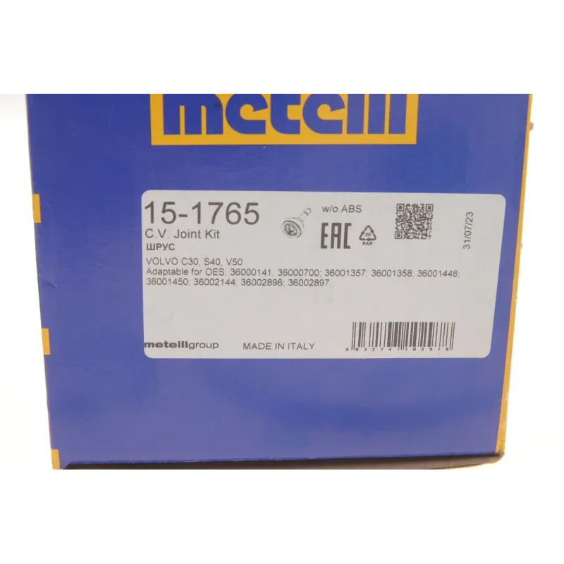 ШРКШ зовнішній METELLI 15-1765 для Volvo C30/S40/V50 1.6 D 2005-2012 (36/26/55.7/86.9 мм)