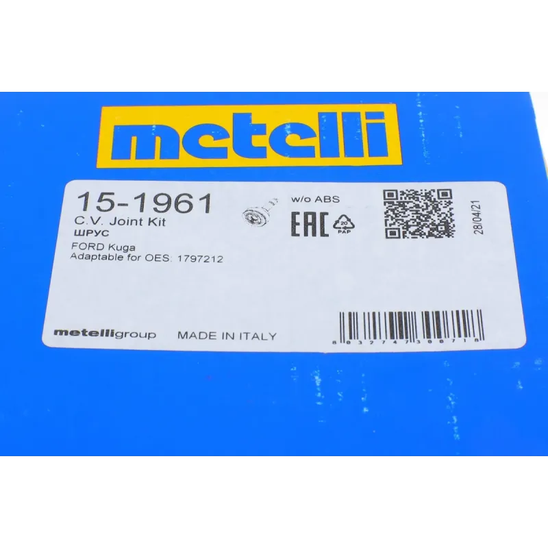 ШРКШ зовнішній METELLI 15-1961 для Ford Kuga II 2013- (27/26 шліців, 63/94.1 мм)