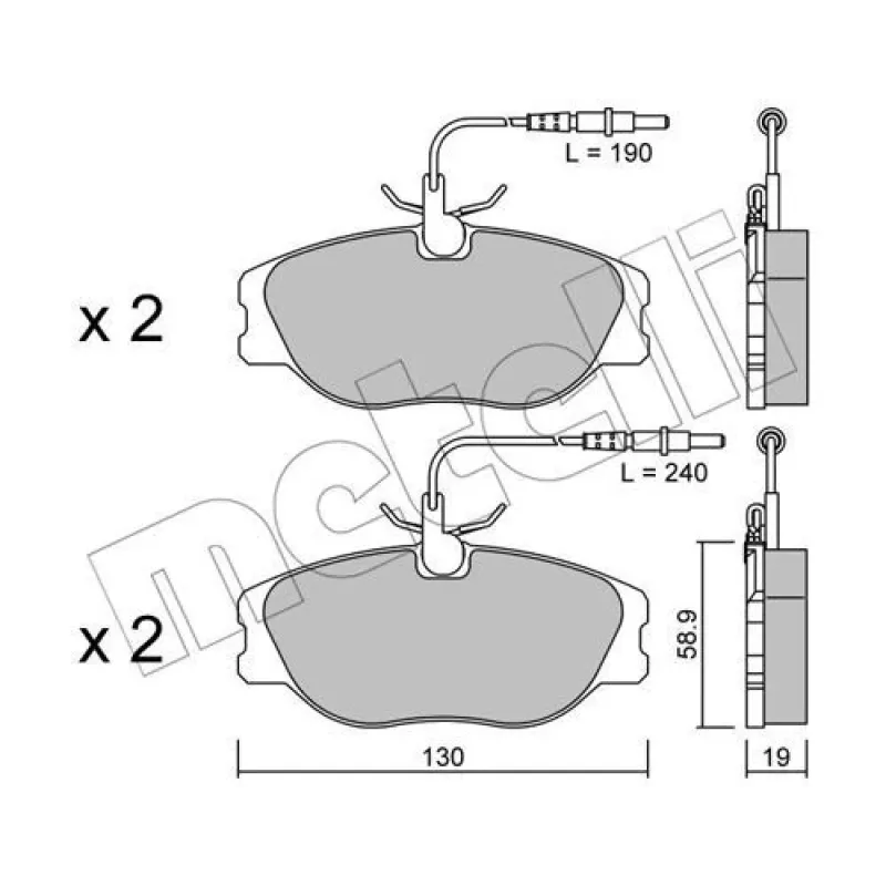 Колодки гальмівні (передні) Citroen Jumpy/Evasion/Fiat Scudo/Peugeot Expert/806 95-06 (+датчики)