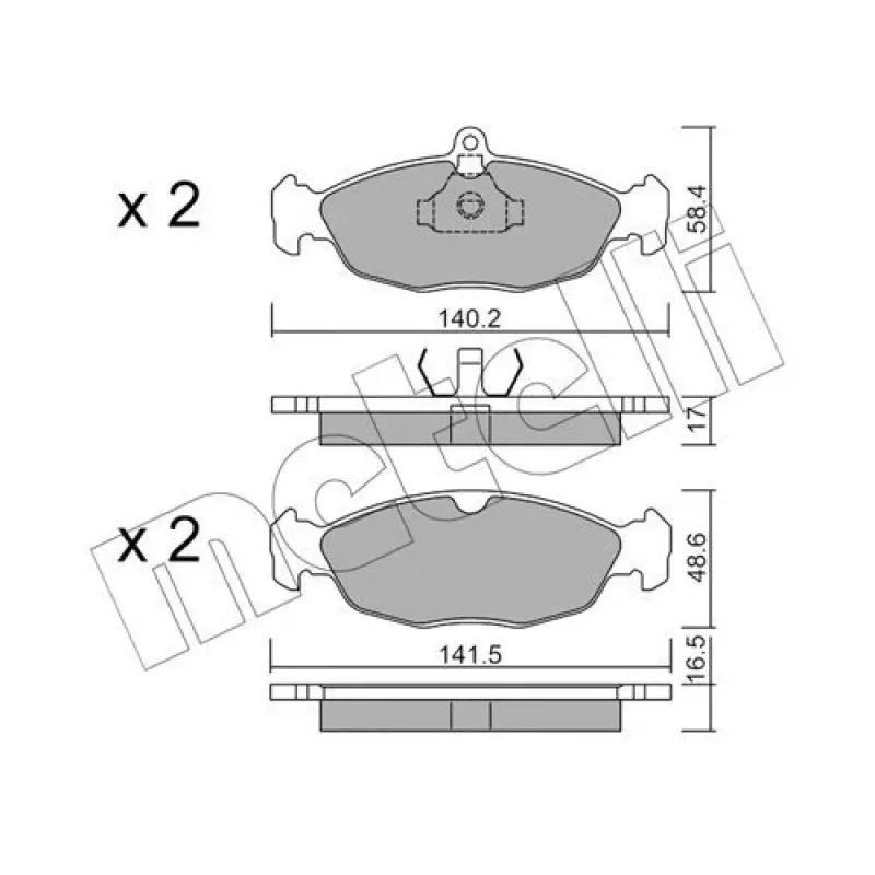 Колодки гальмівні передні METELLI 22-0077-0 для Opel Astra F, Combo, Daewoo Lanos 1991-2005